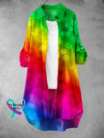 Women’s Rainbow Gradient Lgbt Art Print Dress Muilticolor / S