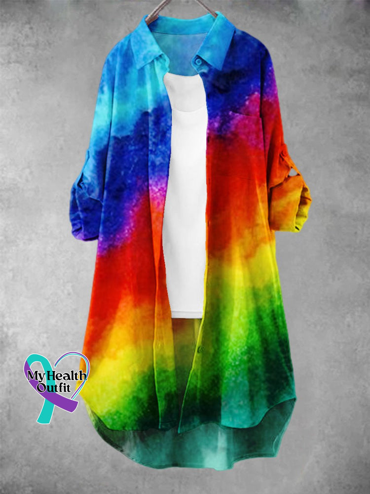 Women’s Rainbow Gradient Lgbt Art Print Dress Muilticolor / S