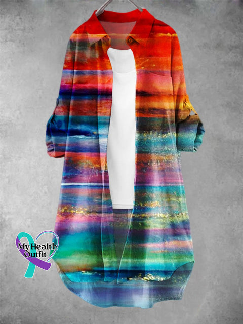 Women’s Rainbow Gradient Texture Lgbt Art Print Dress Muilticolor / S