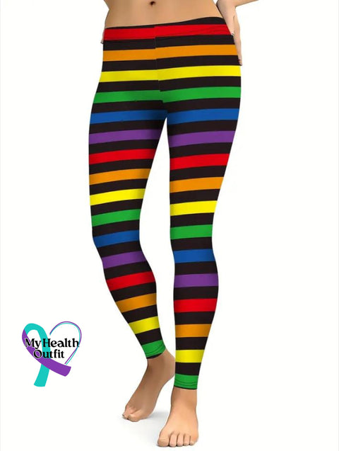 Women’s Rainbow Lgbt Print Casual Stretch Pants
