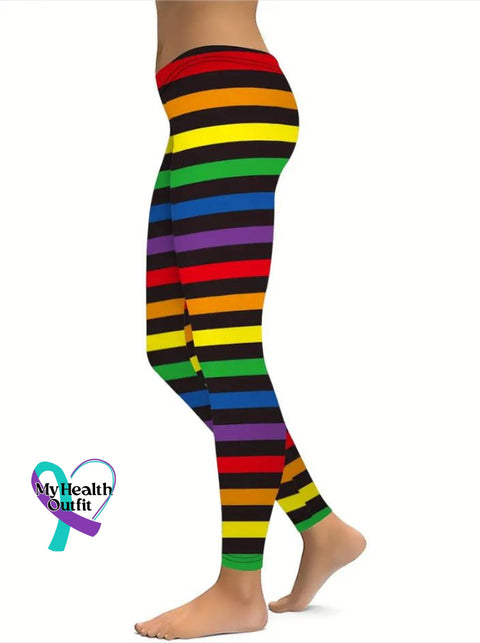 Women’s Rainbow Lgbt Print Casual Stretch Pants Muilticolor / S