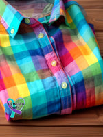 Women’s Rainbow Plaid Shirt