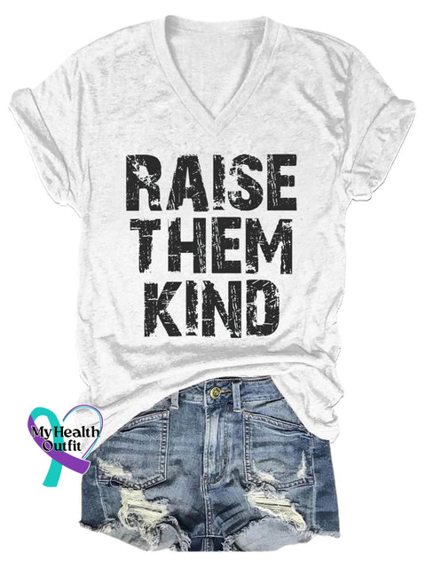 Women’s Raise Them Kind Print Casual T-Shirt White / S