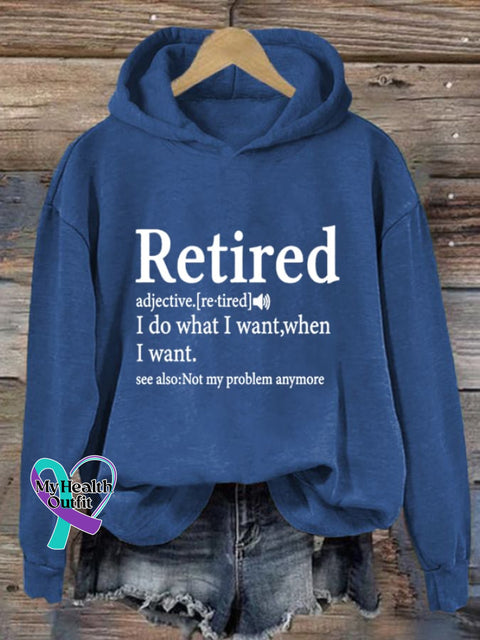 Women’s Retired Not My Problem Print Long Sleeve Sweatshirt Blue / S