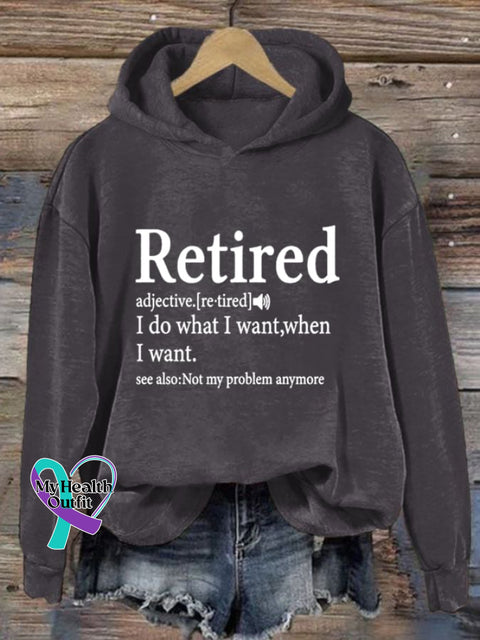 Women’s Retired Not My Problem Print Long Sleeve Sweatshirt Dark Grey / S