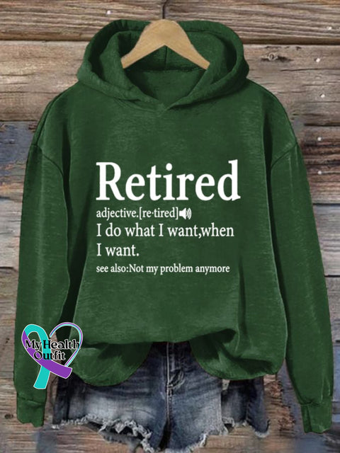Women’s Retired Not My Problem Print Long Sleeve Sweatshirt Green / S