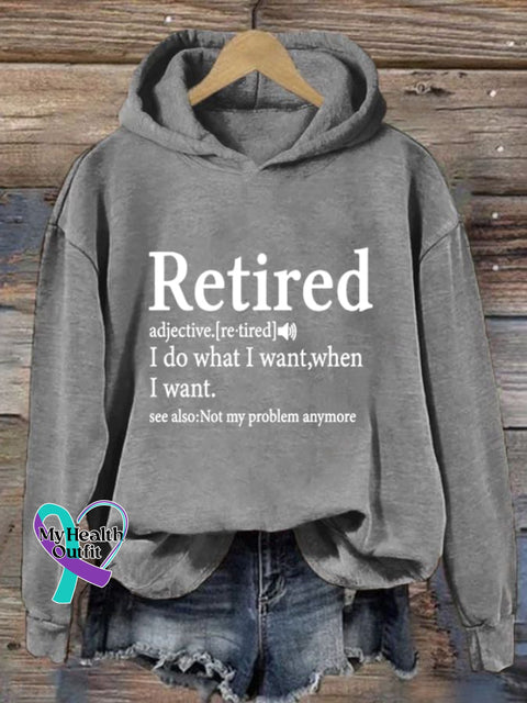Women’s Retired Not My Problem Print Long Sleeve Sweatshirt Light Grey / S