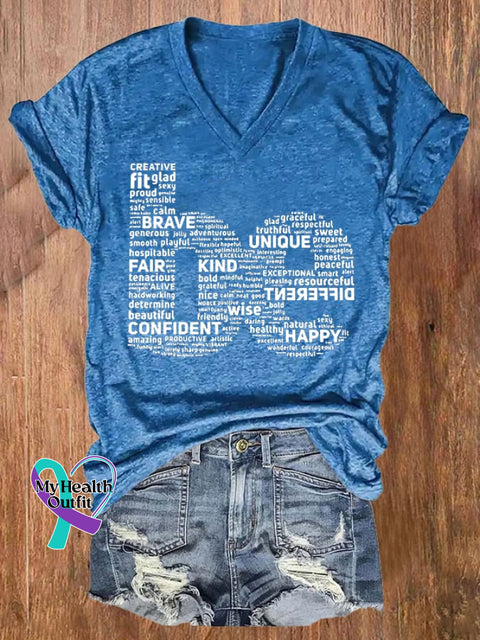 Women’S Retro Be Kind Mental Health Awareness Print T-Shirt Blue / S