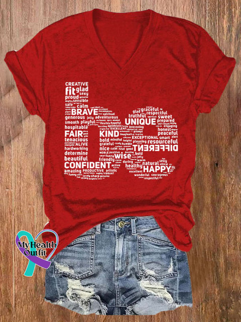 Women’S Retro Be Kind Mental Health Awareness Print T-Shirt Red / S