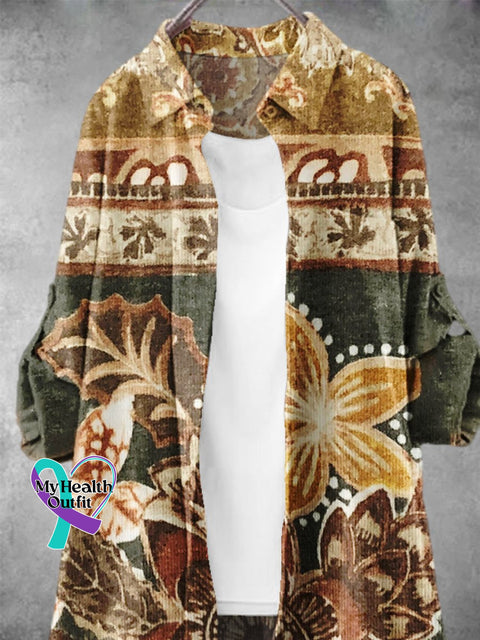 Women’s Retro Flower Pattern Art Print Dress