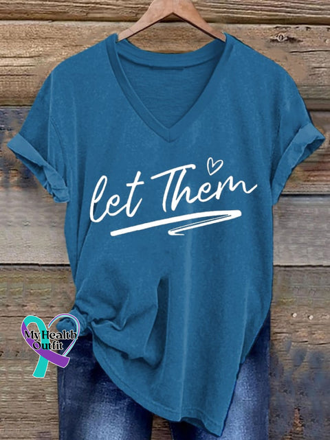 Women’S Retro Let Them Print T-Shirt Blue / S
