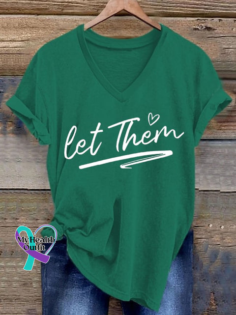 Women’S Retro Let Them Print T-Shirt Green / S