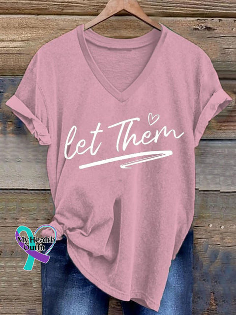 Women’S Retro Let Them Print T-Shirt Pink / S