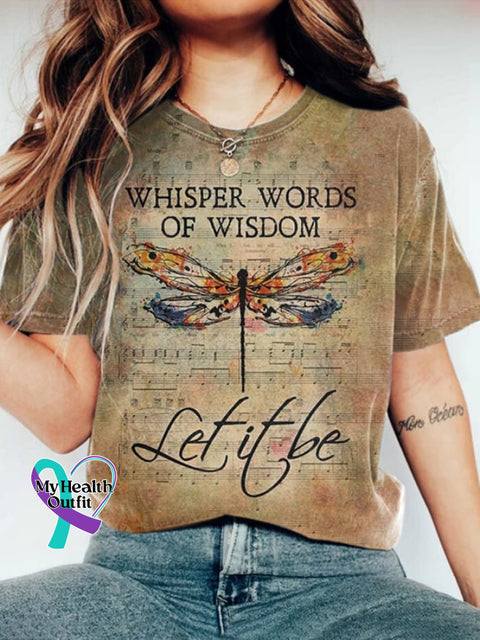 Women’s Retro Whisper Words Of Wisdom Let It Be T-Shirt As Shown / S