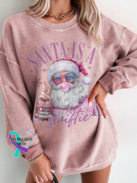 Women’s Santa Is A Merry Christmas Casual Print Shirt Pink / S