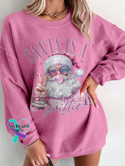 Women’s Santa Is A Merry Christmas Casual Print Shirt Rosered / S