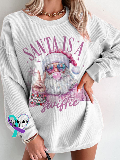 Women’s Santa Is A Merry Christmas Casual Print Shirt White / S