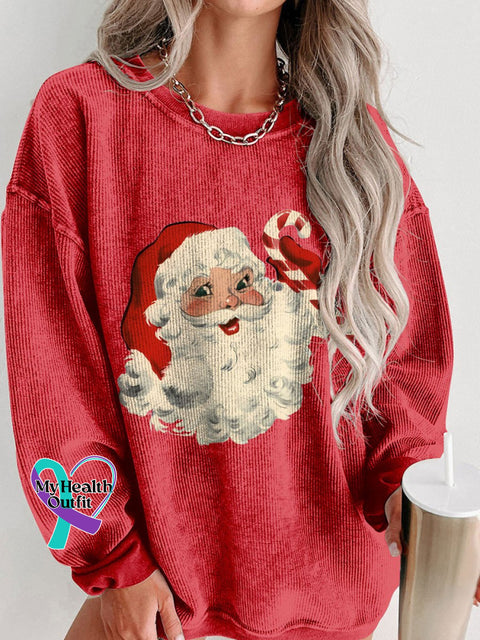 Women’s Santa Retro Boho Best Holiday Christmas Casual Print Shirt Red / S