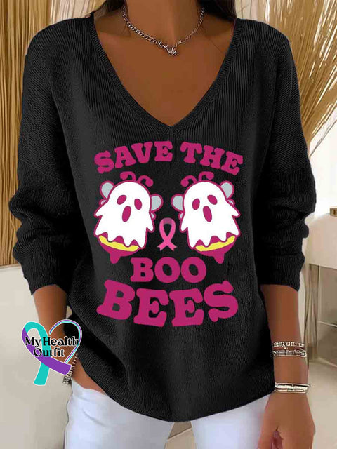 Women’s Save The Boo Bees Art Casual Pullover Sweater Black / S