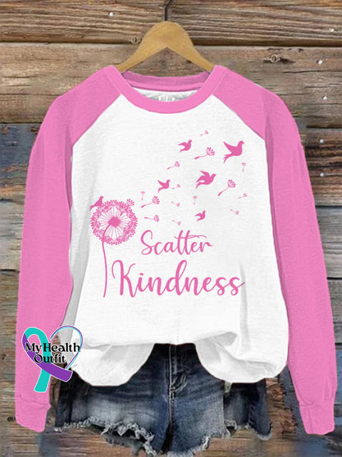 Women’s Scatter Kindness Dandelion Printing Sweatshirt Pink / S