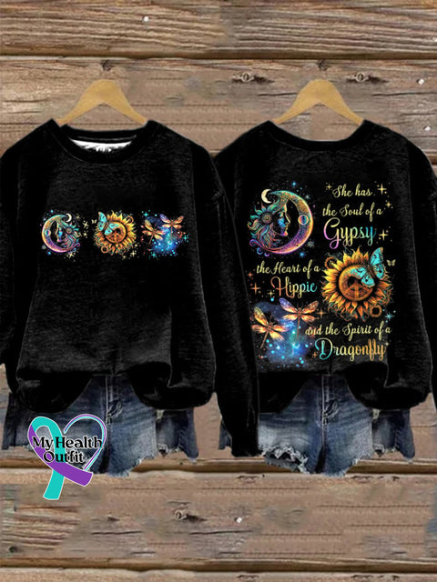 Women’s Spirit Of A Dragonfly All Over Sweatshirt Picture 1 / S