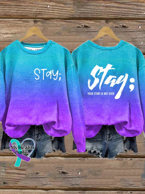 Women’s Stay Print Long Sleeve Sweatshirt As Shown / S