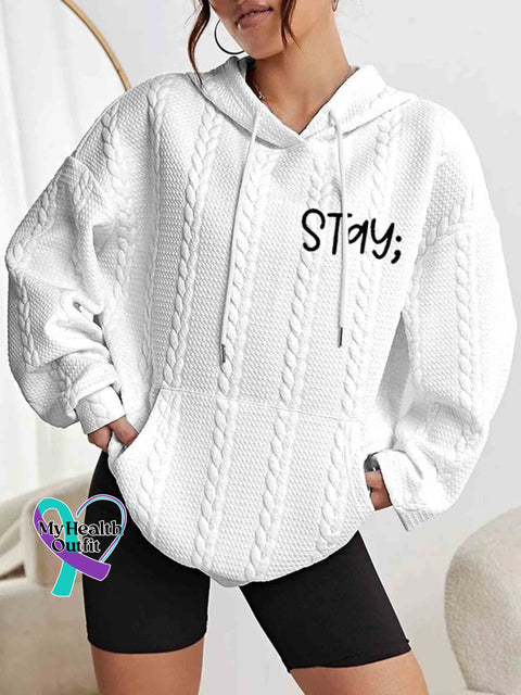 Women’s Stay The World Is A Better Place With You In It Print Casual Knit Sweatshirt White / S
