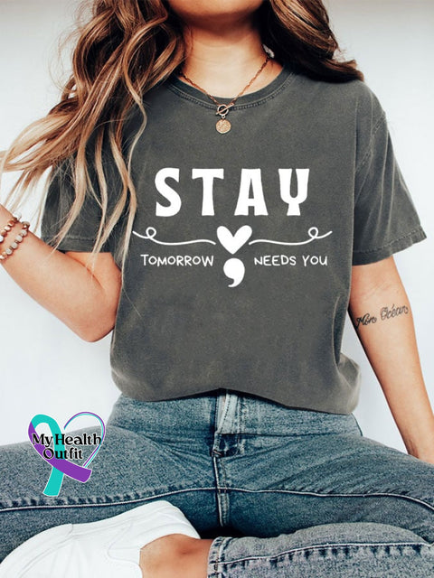 Women’s Stay Tomorrow Needs You Casual T-Shirt Grey / S