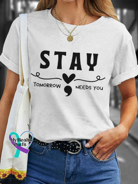 Women’s Stay Tomorrow Needs You Casual T-Shirt White / S