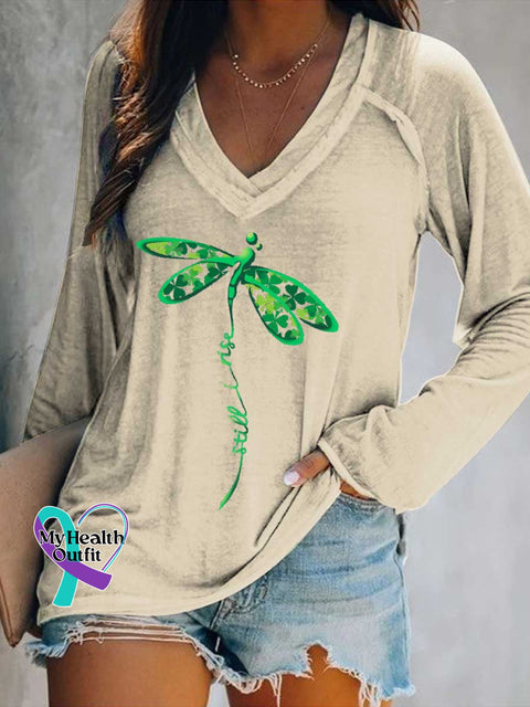 Women’s Still I Rise V Neck Long Sleeve Tops Sand / S