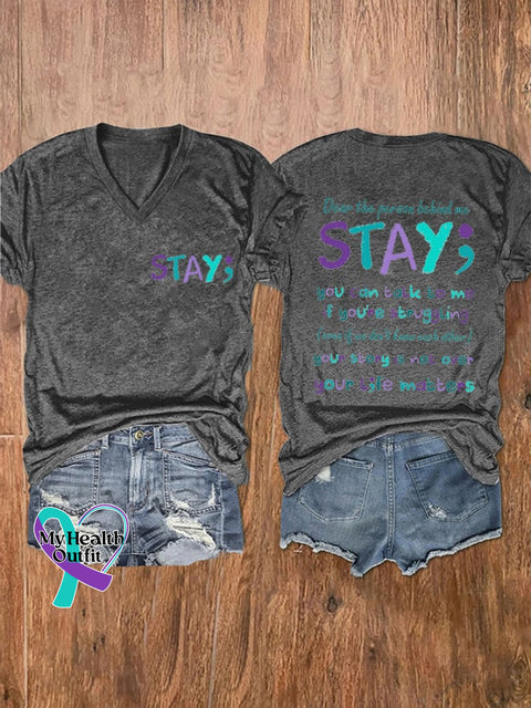 Women’s Suicide Awareness Casual T-Shirt Dark Grey / S