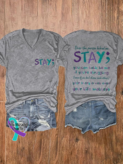 Women’s Suicide Awareness Casual T-Shirt Light Grey / S