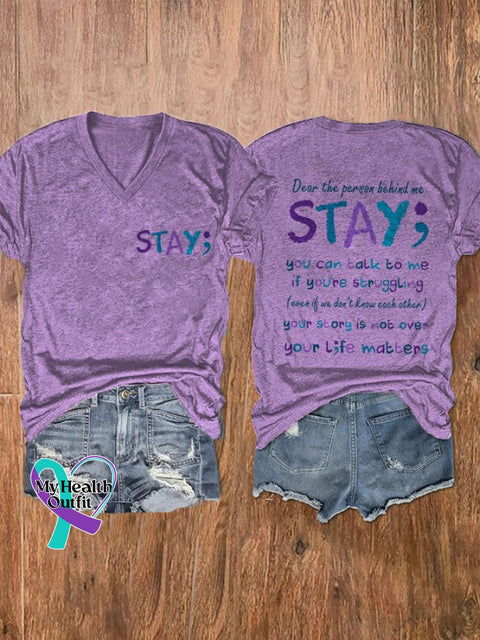 Women’s Suicide Awareness Casual T-Shirt Purple / S