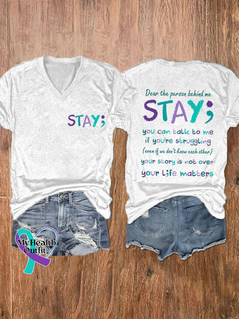 Women’s Suicide Awareness Casual T-Shirt White / S