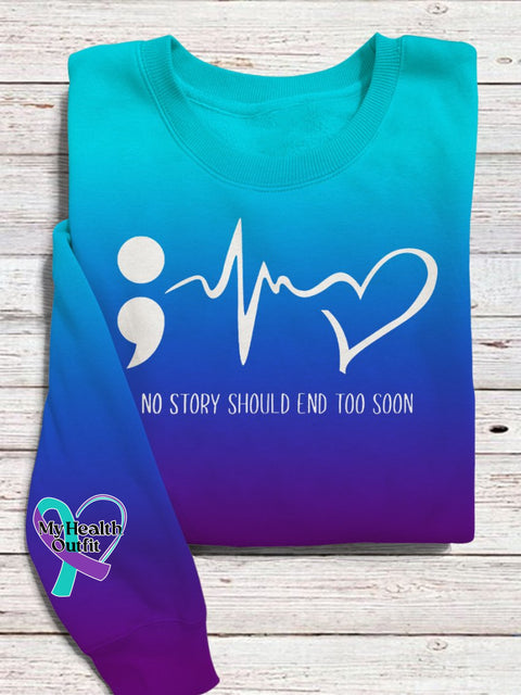 Women’s Suicide Awareness Print Casual Sweatshirt Multicolor / S