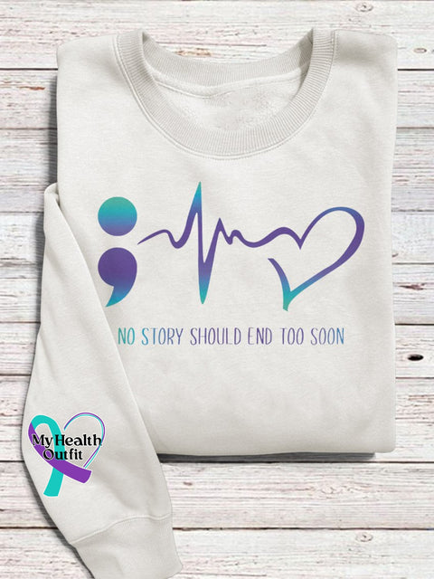 Women’s Suicide Awareness Print Casual Sweatshirt White / S