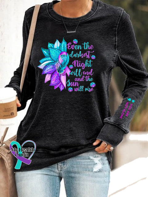 Women’s Suicide Prevention Awareness Casual Sweatshirt Black / S