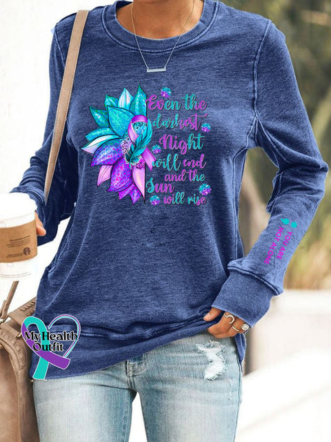 Women’s Suicide Prevention Awareness Casual Sweatshirt Blue / S