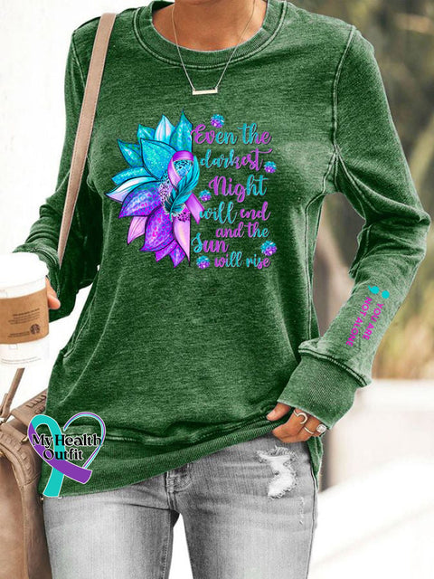 Women’s Suicide Prevention Awareness Casual Sweatshirt Green / S
