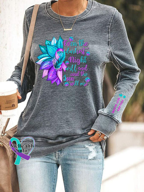 Women’s Suicide Prevention Awareness Casual Sweatshirt Grey / S