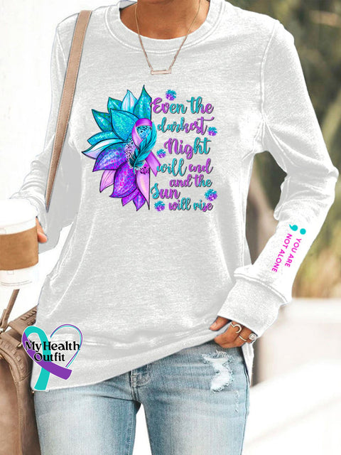Women’s Suicide Prevention Awareness Casual Sweatshirt White / S