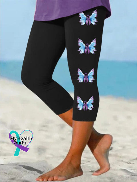 Women’s Suicide Prevention Awareness Print Leggings Black / S