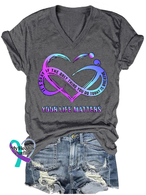 Women’s Suicide Prevention Awareness T-Shirt Gray / S