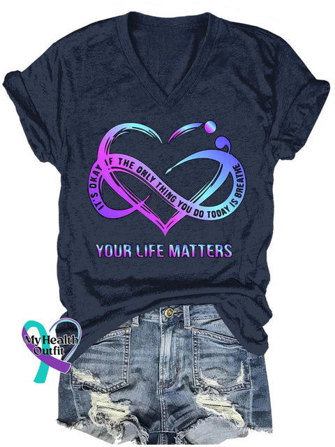 Women’s Suicide Prevention Awareness T-Shirt Navy / S
