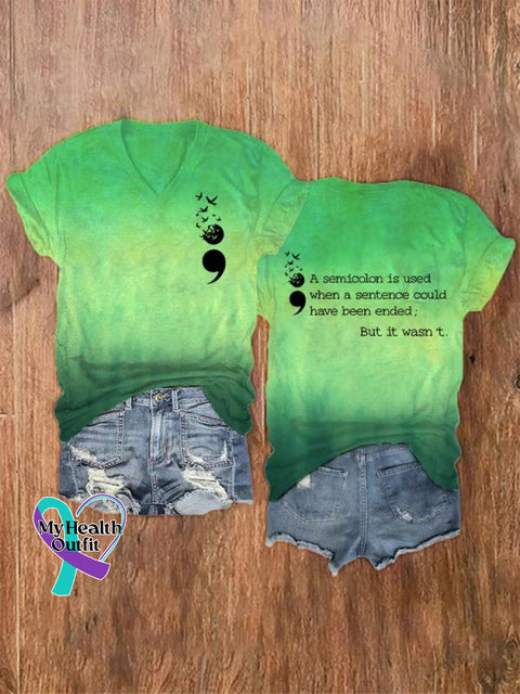 Women’s Suicide Prevention Awareness V-Neck Casual T-Shirt Multicolor / S