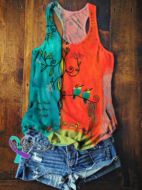 Women’s Summer You Make My Hear Happy! Tank Top Multicolor / S