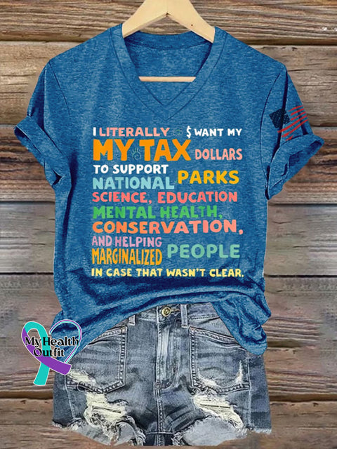 Women’s Support Our National Parks Printed T-Shirt Blue / S