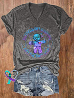 Women’s The Strongest Warriors Have Most Scars Print Short Sleeve Casual T-Shirt Grey / S