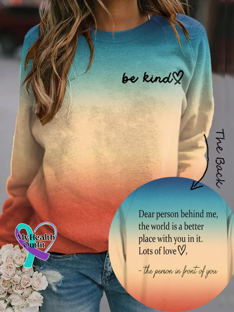 Women’s The World Is A Better Place With You In It Print Sweatshirt Orange / S