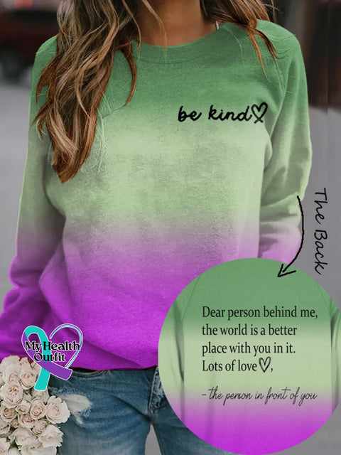 Women’s The World Is A Better Place With You In It Print Sweatshirt Purple / S